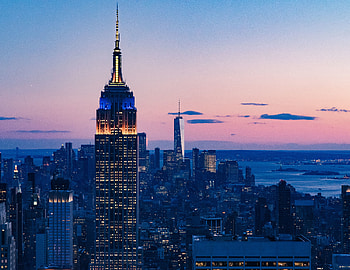 New York, sunset, buildings HD wallpaper