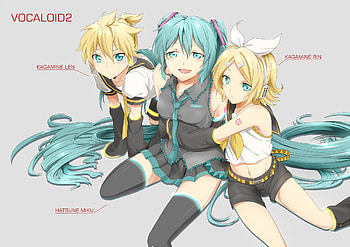 Hatsune Miku, Anime, Vocaloid, Len Kagamine, Rin Kagamine HD wallpaper