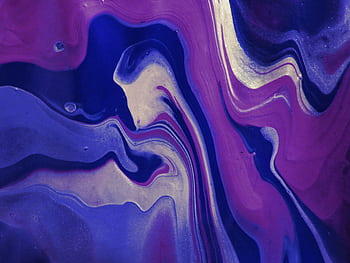 Dynamic abstract artwork featuring blue and purple fluid patterns with elegant swirls and rich textures. HD wallpaper