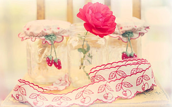 From the Heart , softness, graphy, ribbon, beautiful, summer, rose, jar, flower, red rose, lovely, mason jar HD wallpaper