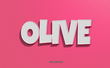 Olive, pink lines background, with names, Olive name, female names, Olive greeting card, line art, with Olive name HD wallpaper