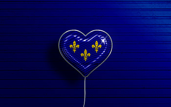 I Love Ile de France, , realistic balloons, blue wooden background, Day of Ile de France, french provinces, flag of Ile de France, France, balloon with flag, Provinces of France, Ile de France flag, Ile de France HD wallpaper