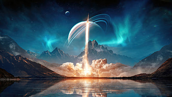 Rocket Lake, rocket, artist, artwork, digital-art, artstation HD wallpaper