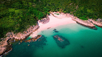 Nature, Beach, View From Above, Shore, Bank, Ocean, Island HD wallpaper