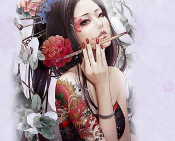 Dragon Tattoo, abstract, fantasy, dragon, tattoo, woman HD wallpaper