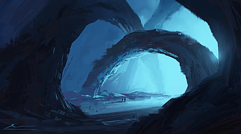 Art, Paint, Cave, Canvas, Wanderer HD wallpaper
