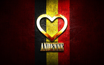 I Love Andenne, belgian cities, golden inscription, Day of Andenne, Belgium, golden heart, Andenne with flag, Andenne, Cities of Belgium, favorite cities, Love Andenne HD wallpaper