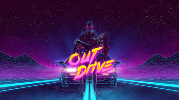 DeLorean 1980 Outrun Artwork, retro, artist, digital-art, artwork HD wallpaper