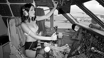 Women Bras Stockings Garter Belts Aircraft HD wallpaper