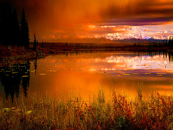 Morning beauty, morning, peaceful, sunrise, day, reflection, water, calm, pond, sunset, beautiful, orange, lake, red, clouds, nature, sky, evening HD wallpaper