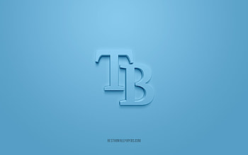 Tampa Bay Rays emblem, creative 3D logo, blue background, American baseball club, MLB, Florida, USA, Tampa Bay Rays, baseball, Tampa Bay Rays insignia HD wallpaper