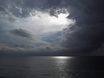 Water and Sky, art , grey, sky, beautiful, water, ocean HD wallpaper