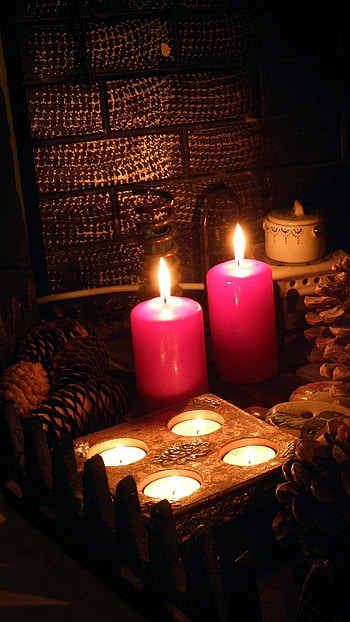 Candle, Candles In Dark Cave HD phone wallpaper
