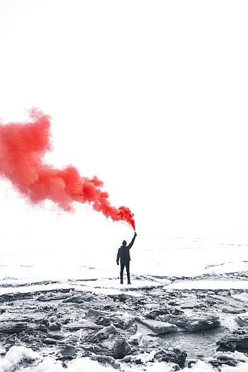 Smoke, Ice, Snow, Miscellanea, Miscellaneous, Switzerland, Human, Person, Ice Floes, Kandersteg, Kandersteeg HD phone wallpaper