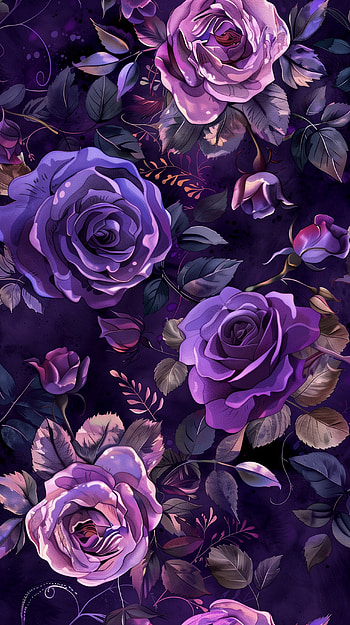 Enchanted Purple Roses - !, rose, enchanted rose HD phone wallpaper