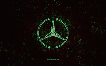 Mercedes-Benz glitter logo, , black background, Mercedes-Benz logo, green glitter art, Mercedes-Benz, creative art, Mercedes-Benz green glitter logo, Mercedes logo HD wallpaper