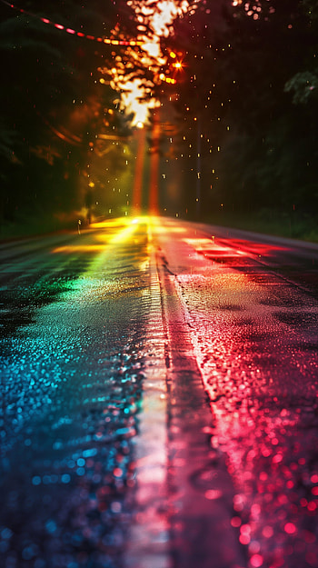 Spectral Light Road - Colorful, road HD phone wallpaper