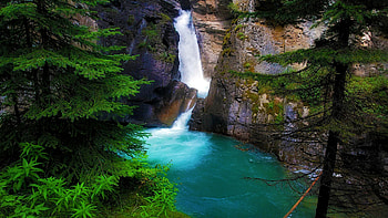 Johnston Canyon, Waterfalls HD wallpaper