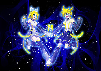 Len and Rin, heads, twins, vocaloid, anime, rin kagamine, kagamine rin, blonde hair, kagamine len, len kagamine HD wallpaper