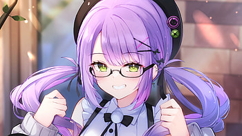 Purple Hair Green Eyes Tokoyami Towa Hololive Anime Girl Virtual Youtuber HD wallpaper
