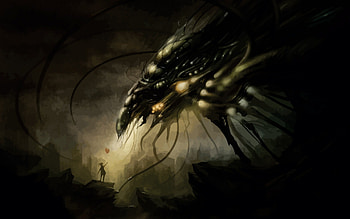 Innocence Will Survive, monster, dark, child, red HD wallpaper