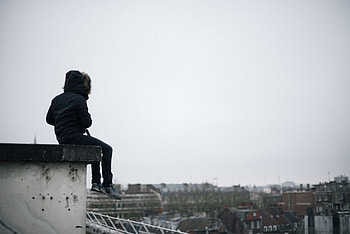 Miscellanea, Miscellaneous, Human, Person, Loneliness, Roof, dom HD wallpaper