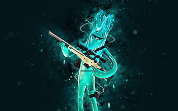 Tropical Jellie, , blue neon lights, Fortnite Battle Royale, Fortnite characters, Tropical Jellie Skin, Fortnite, Tropical Jellie Fortnite HD wallpaper
