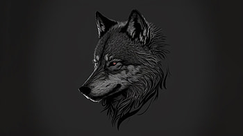 Wolf , wolf, minimalism, minimalist, artist, artwork, digital-art, dark, black HD wallpaper