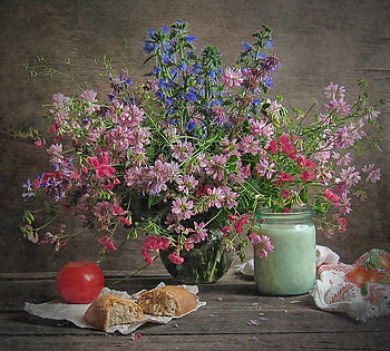 summer flowers, still life, summer, meadow, flowers HD wallpaper