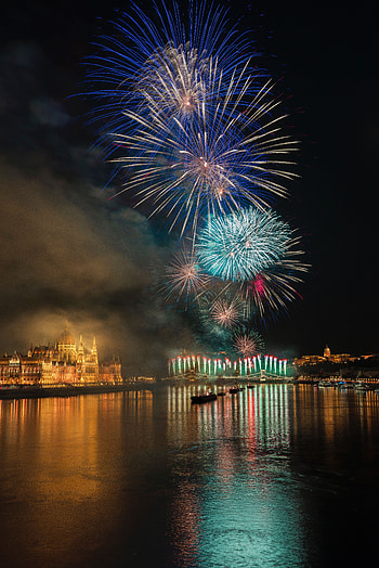 Holidays, Night, Salute, Night City, Hungary, Budapest, Celebration HD phone wallpaper