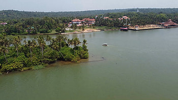 Trivandrum Backwaters, Trivandrum, ocean, drone, India, Kerala, graphy HD wallpaper