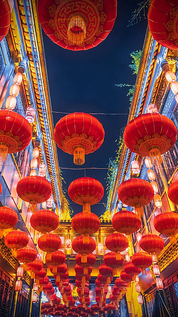 Lantern festival, Chinese New Year, China lanterns, Night graphy HD phone wallpaper