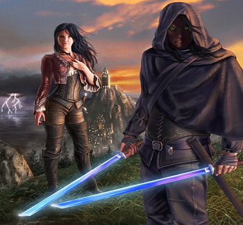Assassins, abstract, fantasy, town, castle, storm, ocean, warriors HD wallpaper