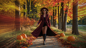 — Fall Fashion: Pumpkin Patch Chic, Woman, Autumn HD wallpaper