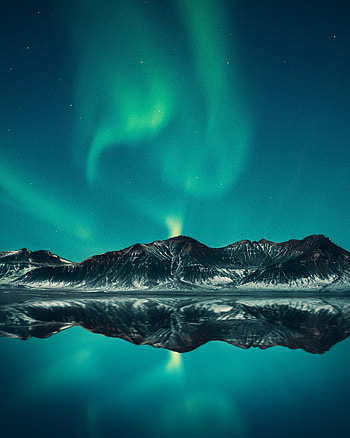 Landscape, Nature, Mountains, Night, Lake, Northern Lights, Aurora Borealis HD phone wallpaper