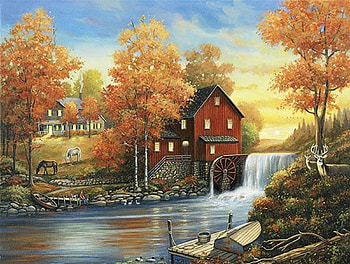 boat, art, cool, nature, oil, paitings HD wallpaper