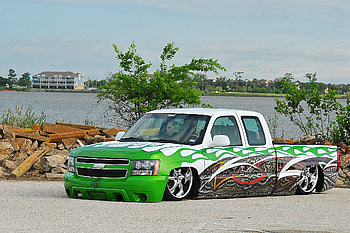 2004-Chevrolet-Silverado, Truck, Slammed, Gm, Custom Paint HD wallpaper