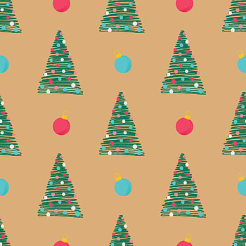 Christmas seamless pattern, Hand-drawn fir tree, Festive illustration, Wrapping paper HD phone wallpaper