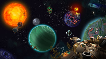 Outer Wilds Fanart, video game, Outer Wilds, space, planet, spaceship HD wallpaper