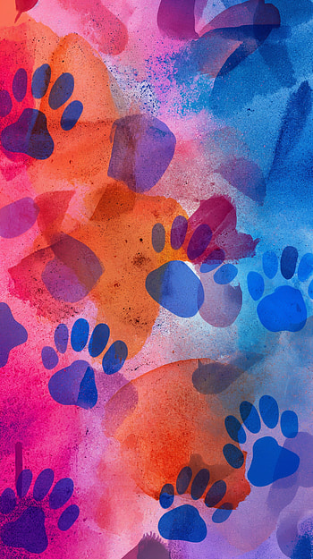 Colorful Paw Print Watercolor HD phone wallpaper