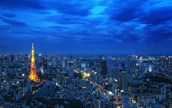 Tokyo Tower, Night view, Tokyo Japan, Captivating city lights HD wallpaper