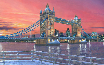 Tower Bridge, , winter, english landmarks, R, London, UK, United Kingdom, sunset, english cities HD wallpaper