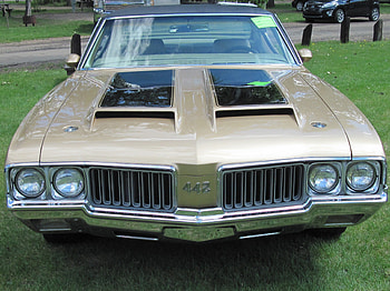 1970 Oldsmobile 442, headlights, beige, black, graphy, Oldsmobile, grills HD wallpaper