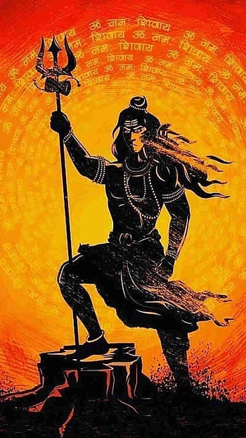 Jai Mahakal, Orange Background HD phone wallpaper