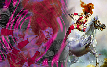 Lady Rawhide Rides, abstact, lady, horse, fantasy, art, rides, rawhide HD wallpaper