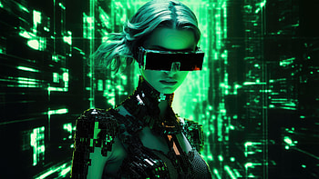 Electric Dreams Neon Cyborg In The Matrix, matrix, neon, cyborg, artist, artwork, digital-art HD wallpaper