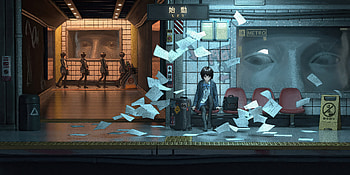 Anime Girl Tired Of The Everyday Grind, anime-girl, anime, artist, artwork, digital-art, pixiv HD wallpaper
