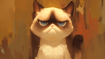 Grumpy Cat: A Ultra to Brighten Your Day, grumpy cat, cat, Grumpy, pet, illustration HD wallpaper