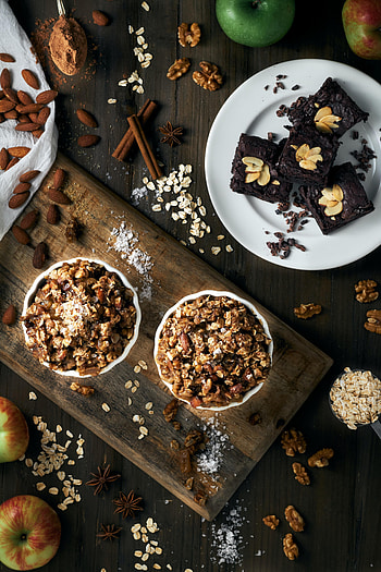 Food, Apples, Nuts, Cake, Spice, Spices, Cookery, Cooking HD phone wallpaper