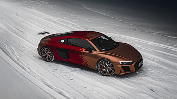 Audi R8 In Snow, audi-r8, audi, cars, behance HD wallpaper